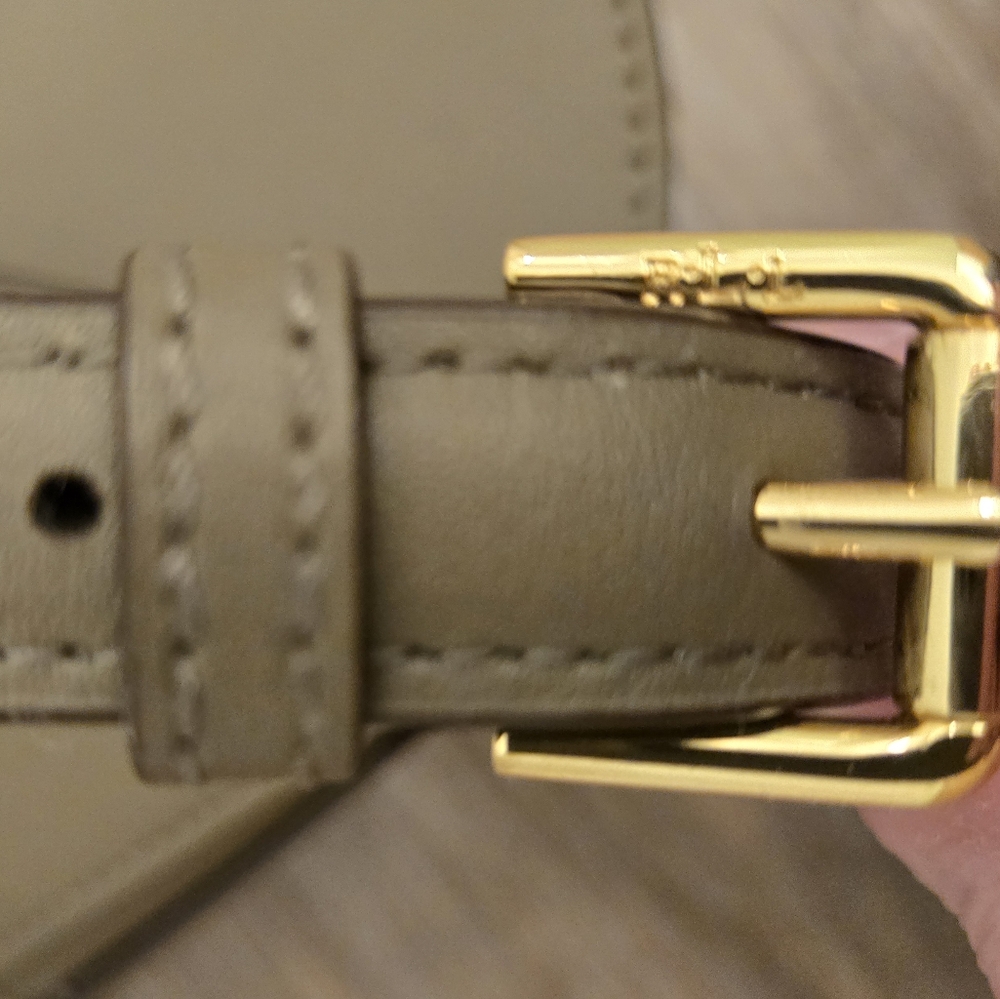 Lsuren Ralph Lauren Leather Mini Caley Saddle Bag Khaki Green - Picture 10 of 16